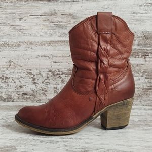 Steve Madden Leather Cowboy Bootie